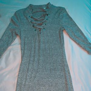 Gray fitted dress